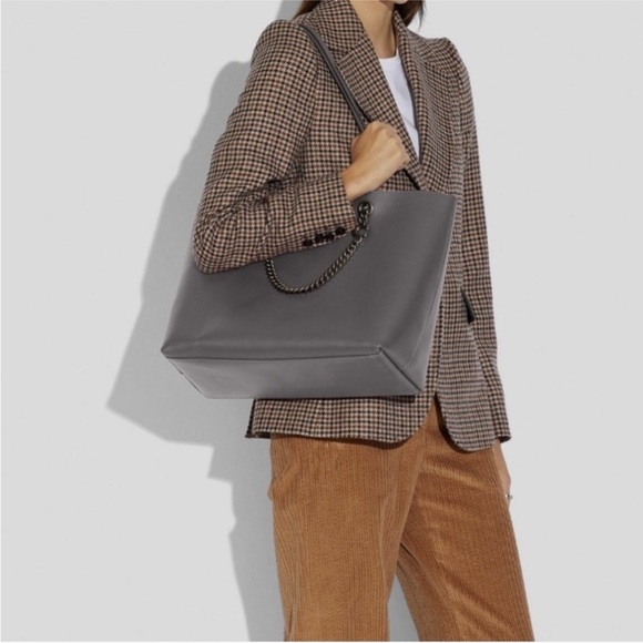 COACH 78218 SIGNATURE CHAIN CENTRAL TOTE V5/Heather Grey. - Picture 14 of 14